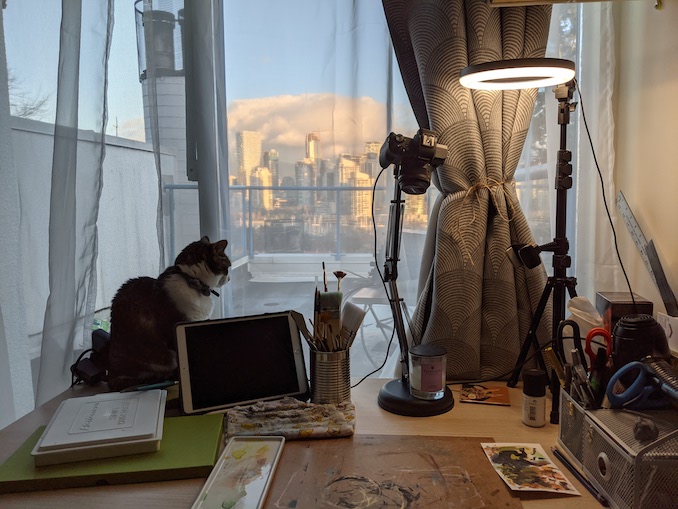 My home studio set up with an amazing view!