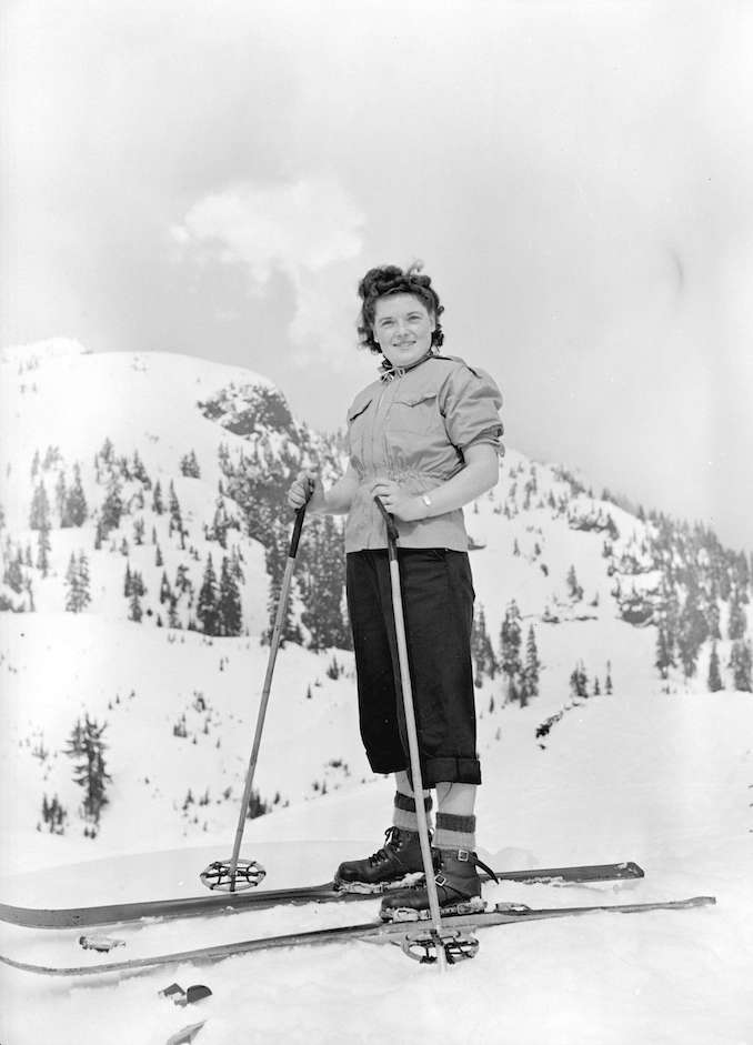 1940-Female skier on Mt Seymour
