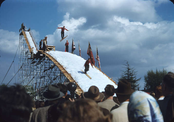 1958-Man-made ski jump in Vancouver]