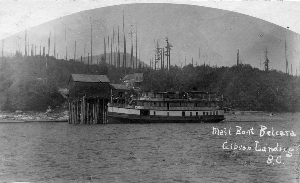 1909-Mail boat Belcara [Belcarra] Gibson Landing B.C.