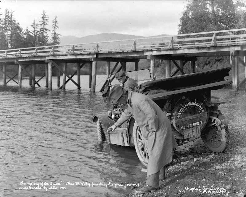 1912-The meeting of the waters - Thos. W. Wilby finishing his great journey across Canada by motor car