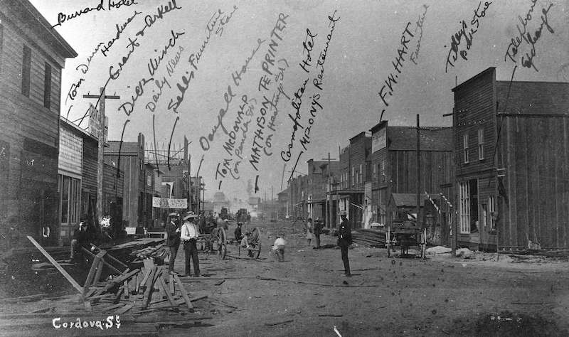 1886-Cordova Street [looking west from Carrall Street] five weeks after the fire