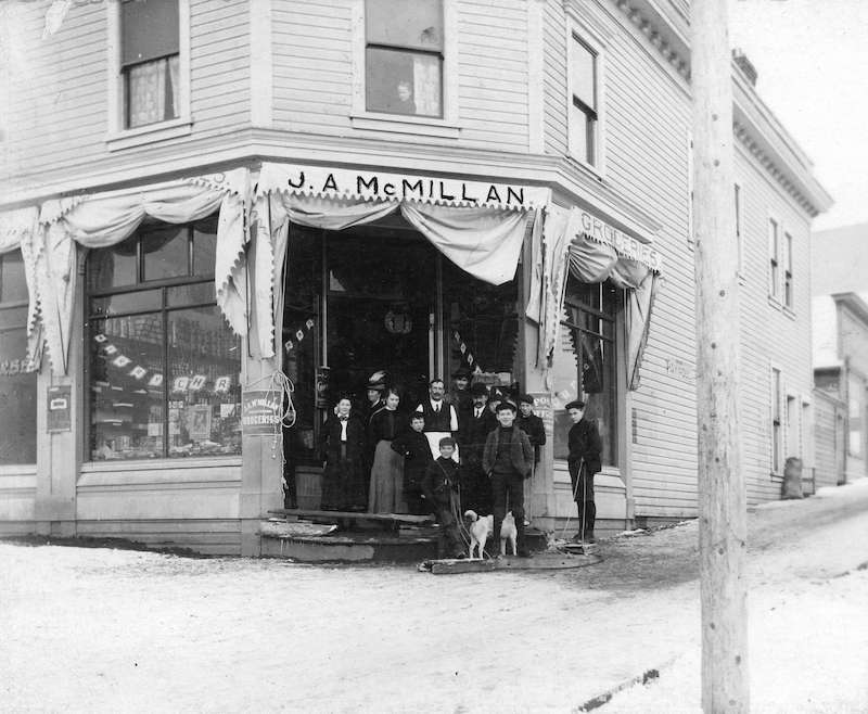 1905-Exterior of John Archibald MacMillan's grocery store and post office