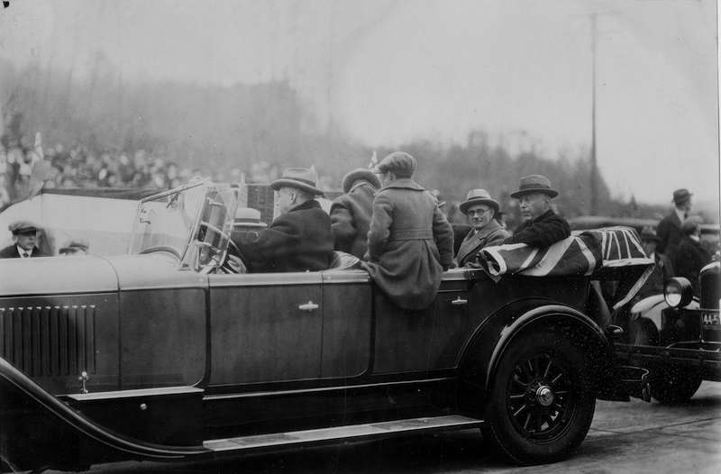1925-Nov7-First car to cross the Second Narrows bridge