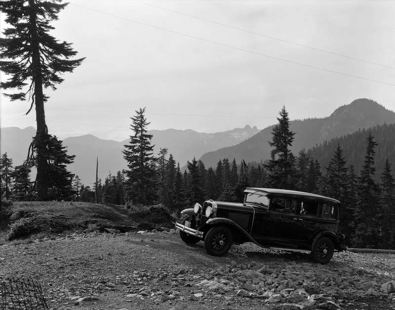 1929-A car on the road to Grouse Mountain