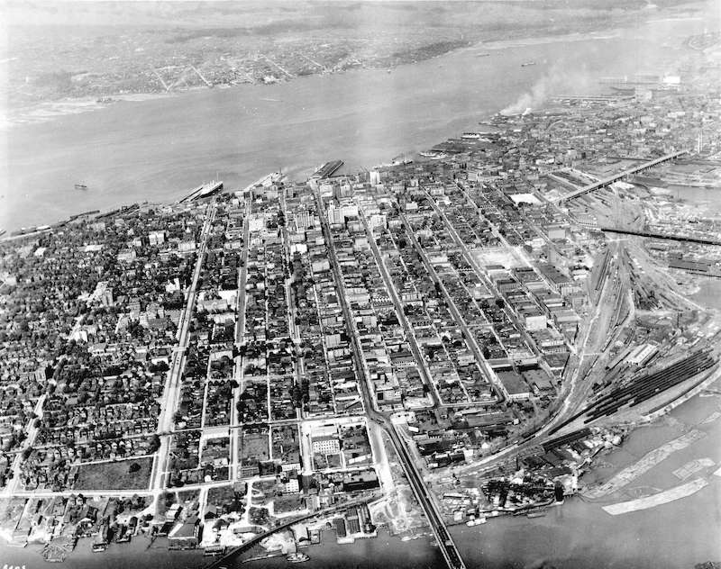 1926-Aerial view looking north over Downtown