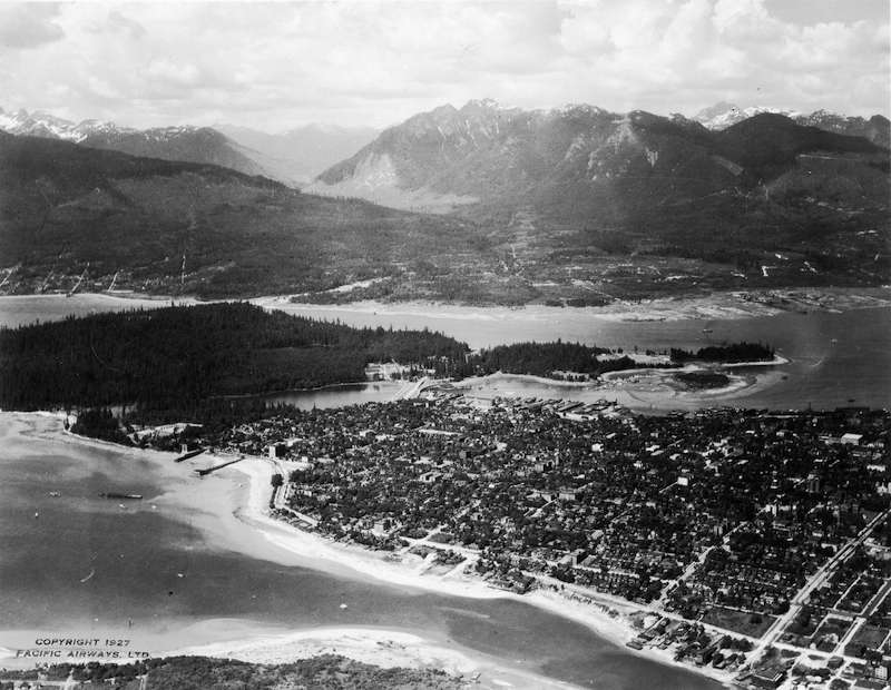1927-Aerial view of West End and Stanley Park