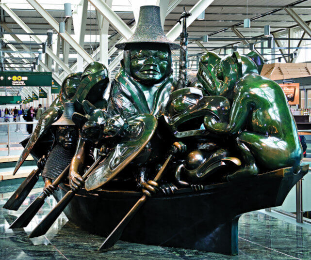 Bill Reid's famous sculpture, "The Spirit of Haida Gwaii: The Jade Canoe, 1994". Photo by Kenji Nagai.