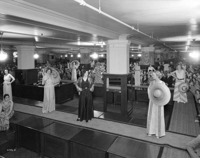 1932 - A fashion show of ladies lounge wear at the Hudson's Bay Company