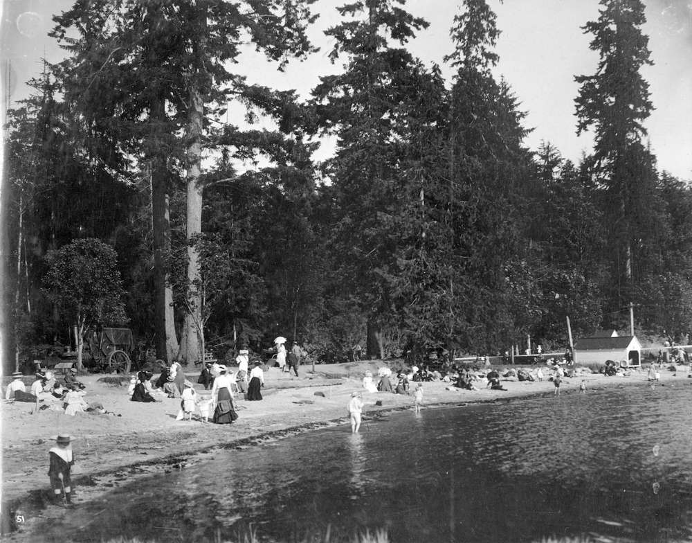 1910?-Photograph shows bathers on Second Beach