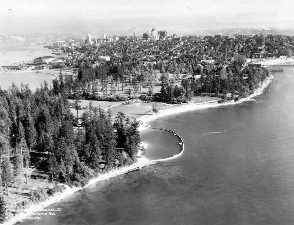1930 - Stanley Park with Second Beach Swimming Pool in the foreground