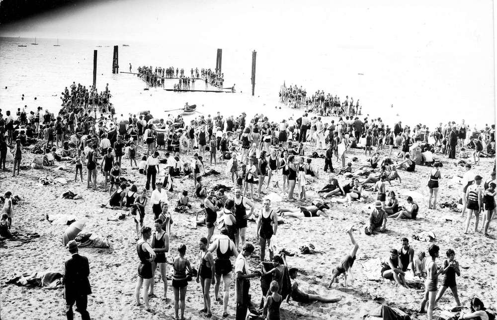 1937-Sunbathers on Kitsilano Beach