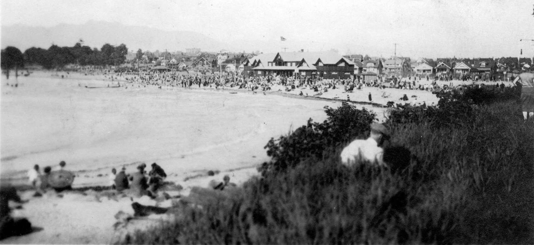 1920 - View of Kitsilano Beach on English Bay (looking N.E.)