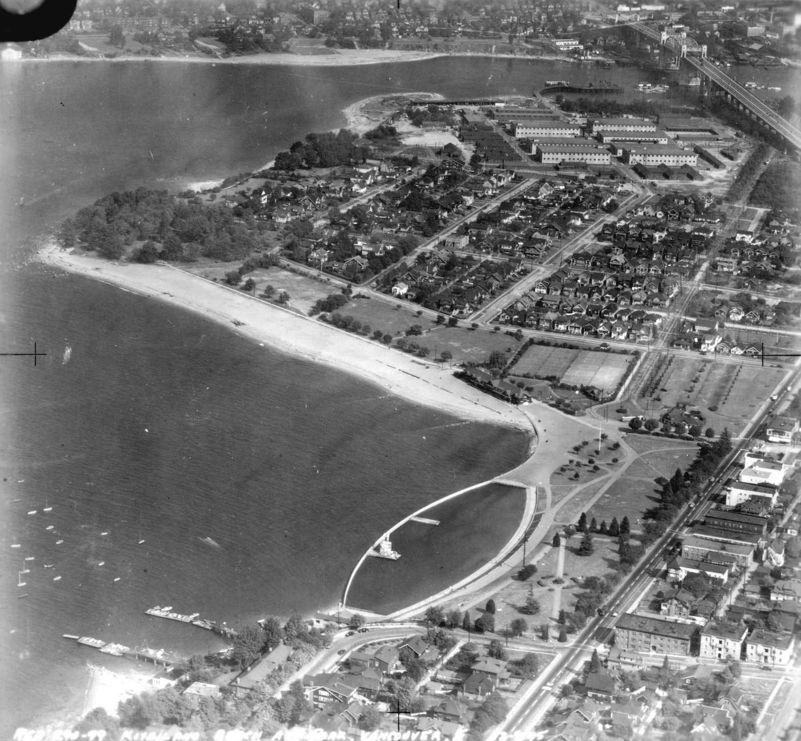 1945 - Aerial view of Kitsilano Beach and Park