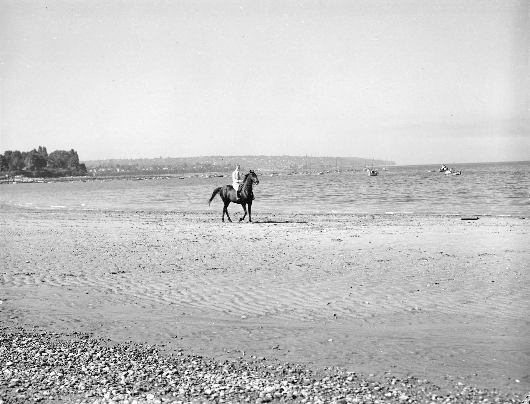 1946 - Rider on Kitsilano Beach