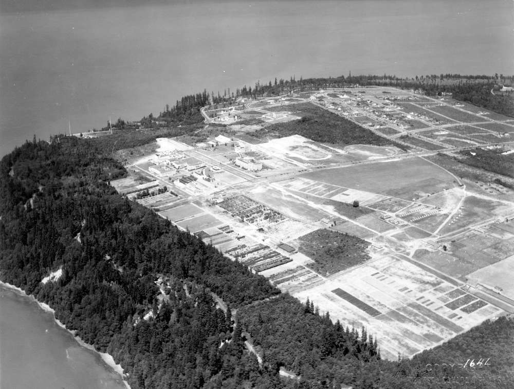 1929-1936 [Oblique view of University Endowment Lands and University of British Columbia campus]