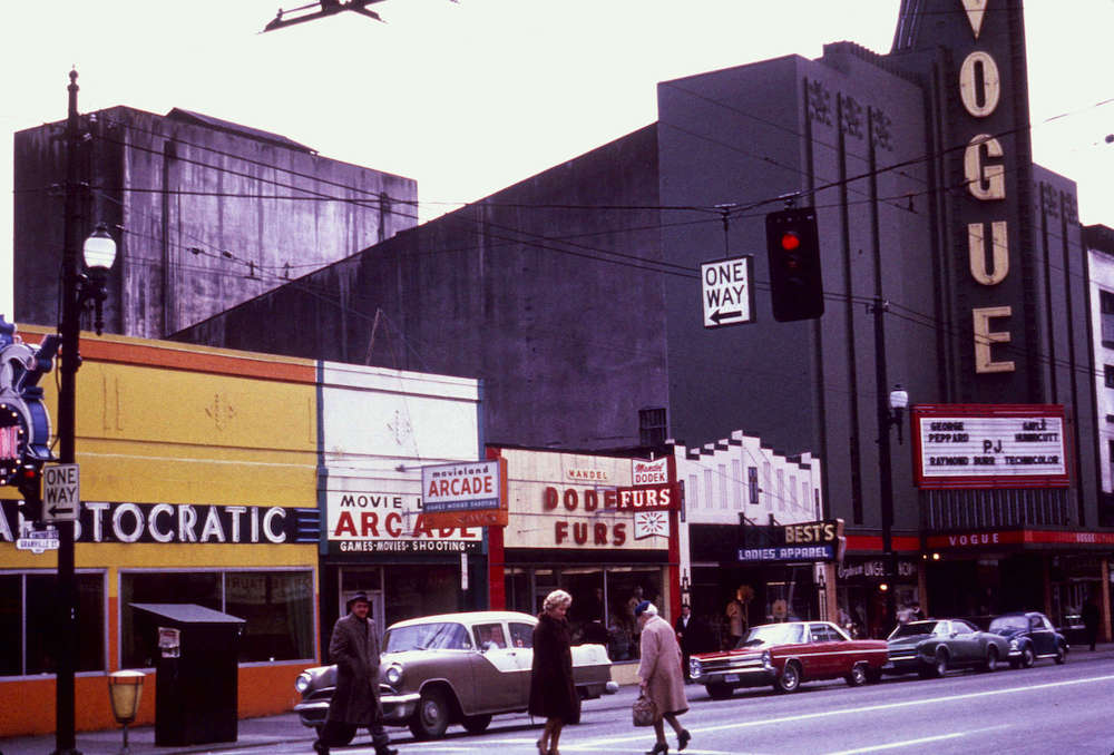 1968-[View of the 900 block Granville Street, Theatre Row]