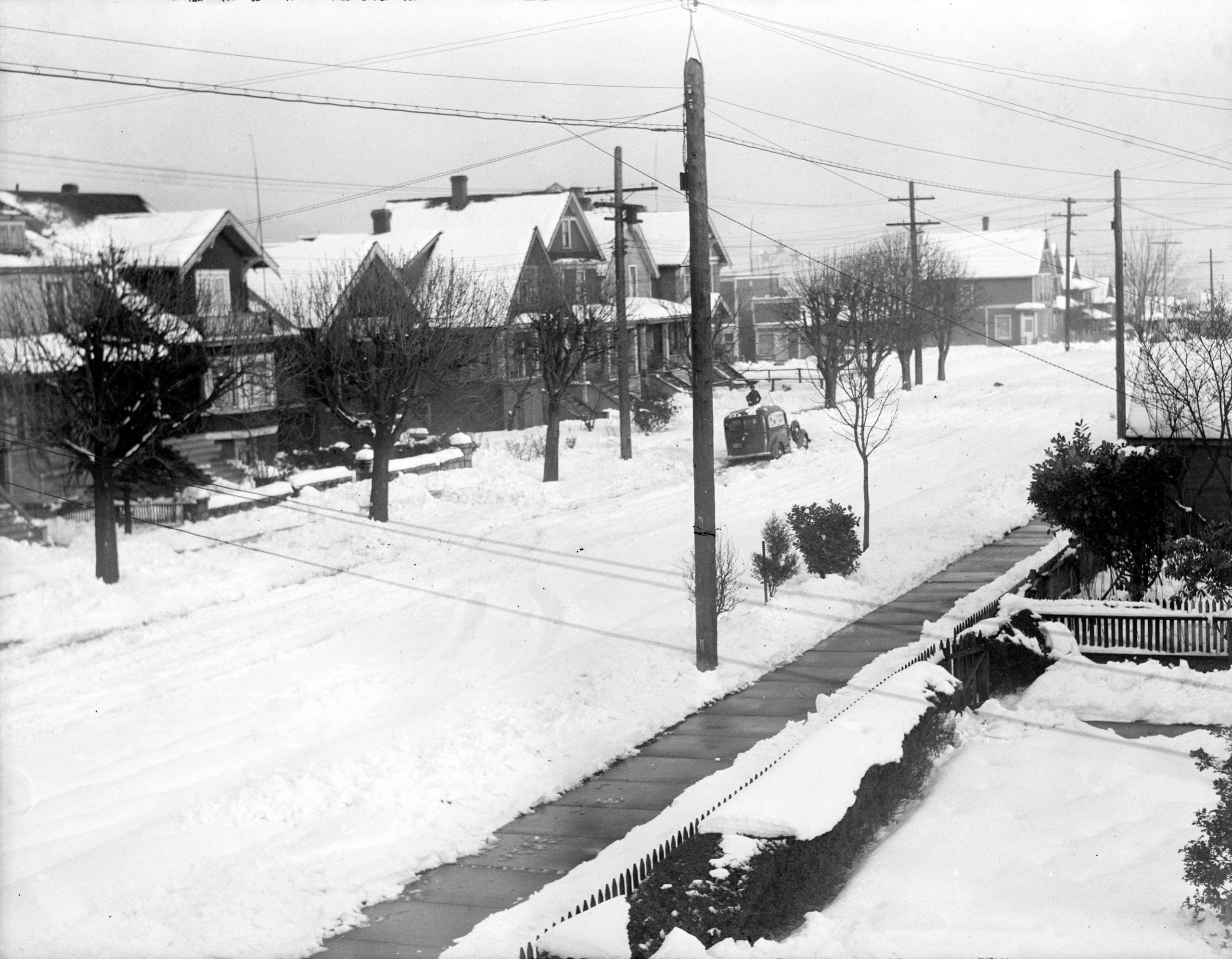 1930 - Vancouver residential street in snow