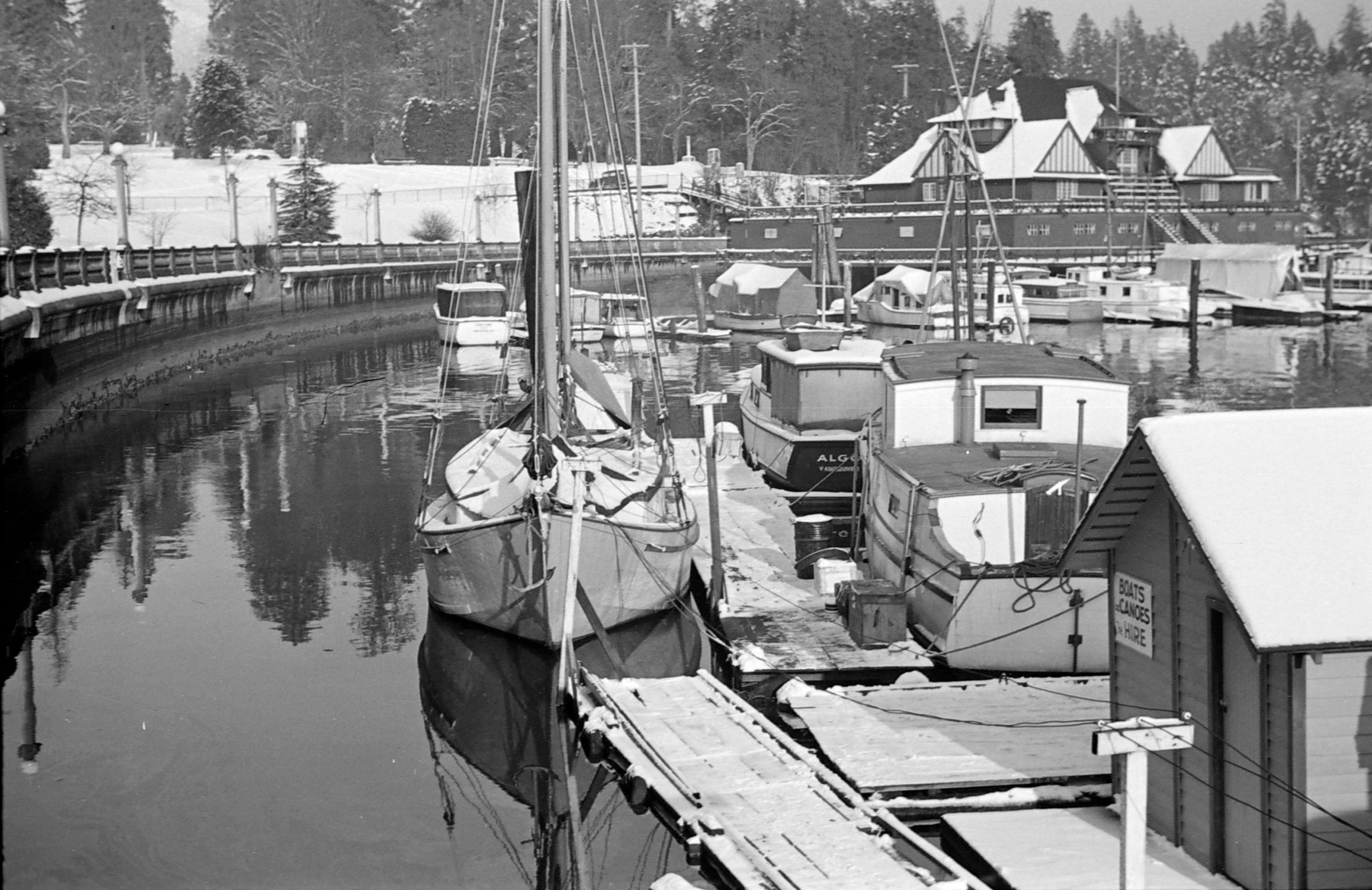 1936 - Boats and docks covered in snow