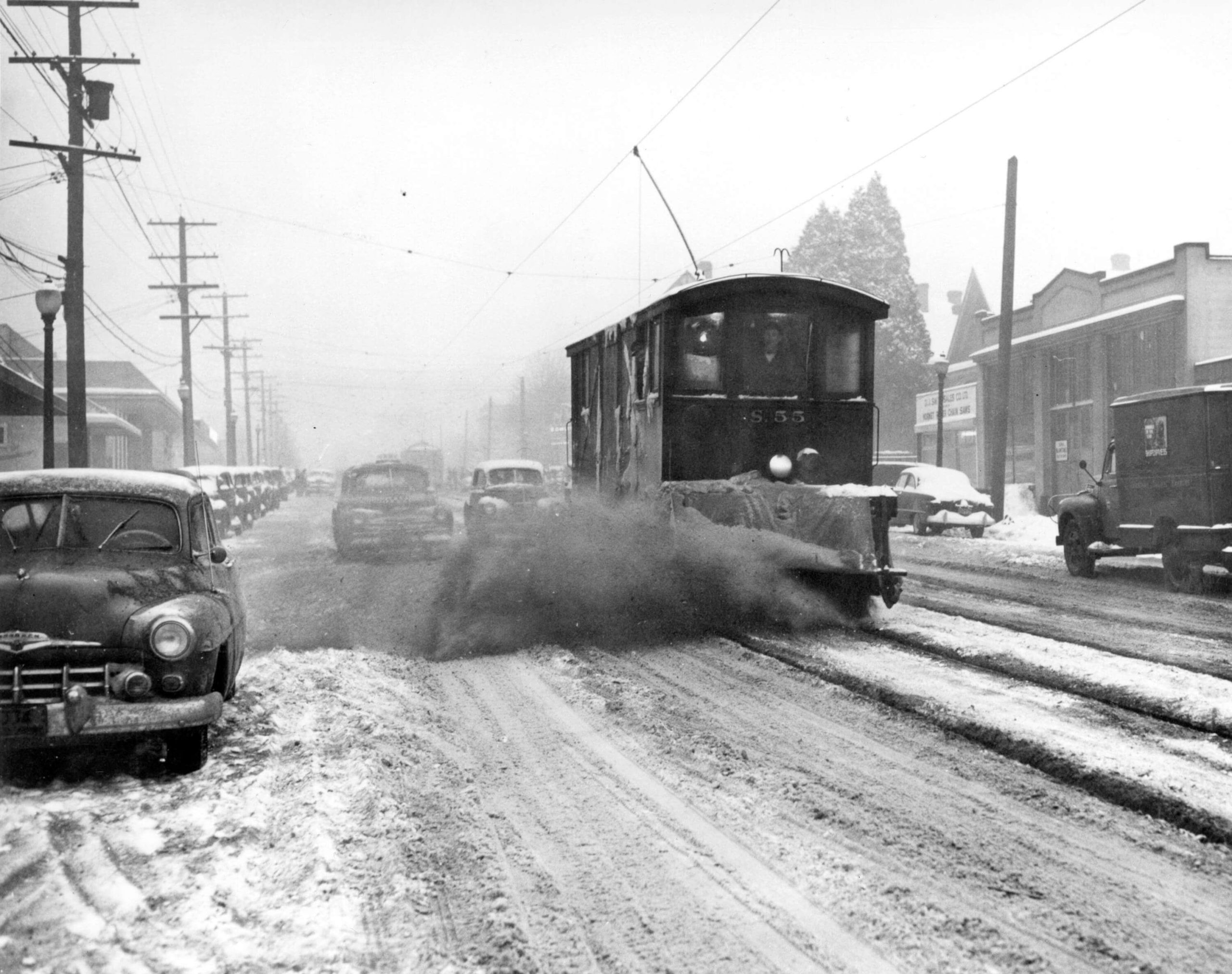 1948 - Sweeper car brushing away snow