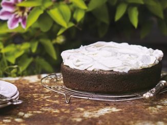 Recipe for Chocolate Zucchini Cake with Cream Cheese Whip