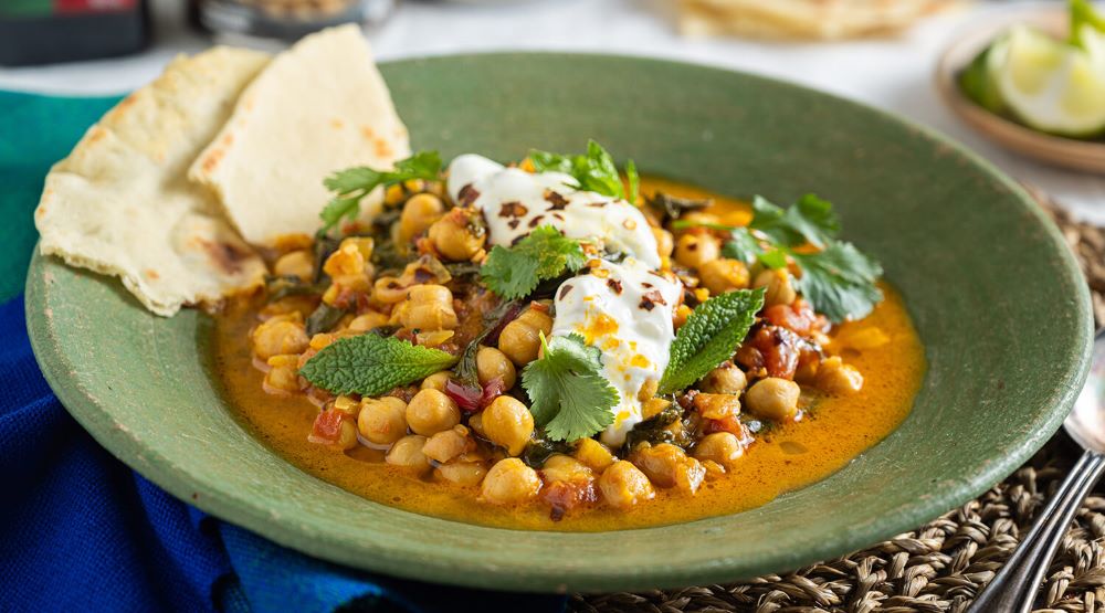 Recipe for Spicy Chickpea and Rainbow Chard Stew