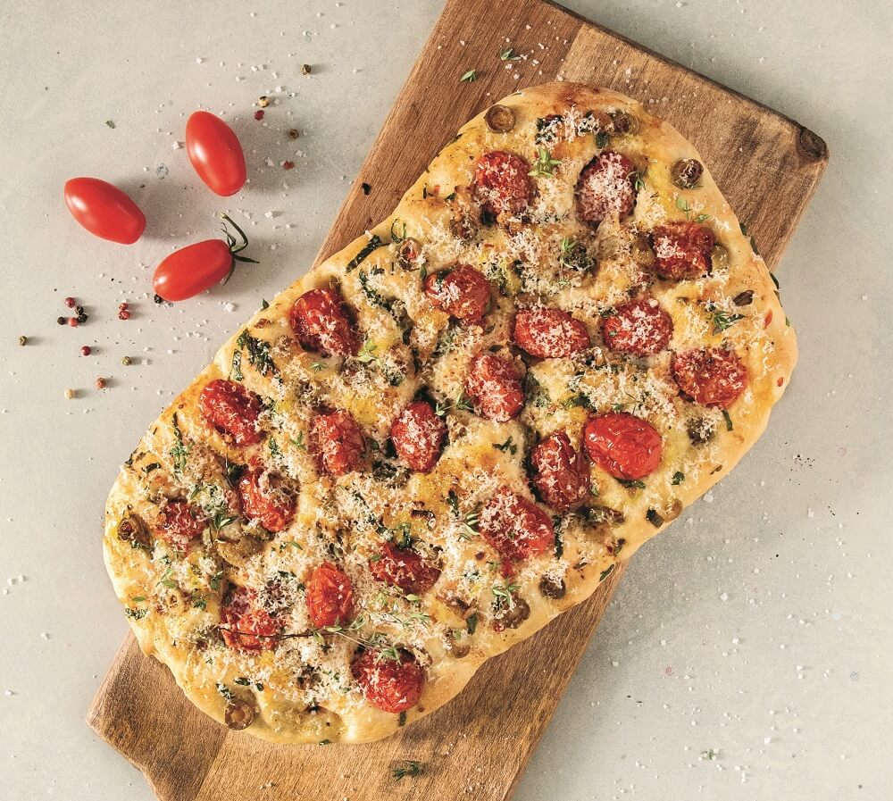 Recipe for Roasted Tomato and Green Olive Focaccia