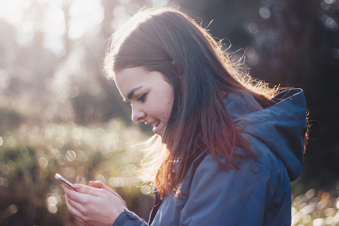 Woman using her smart phone