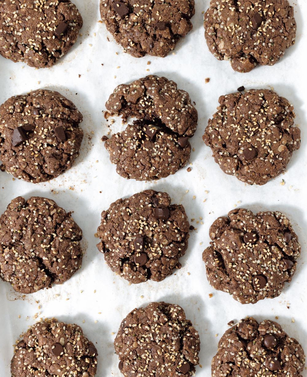 Coffee Shop Double Chocolate Tahini Breakfast Cookies