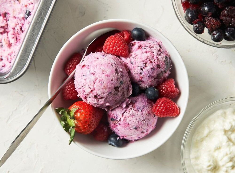 Recipe for Berry Blast Cottage Cheese Ice Cream