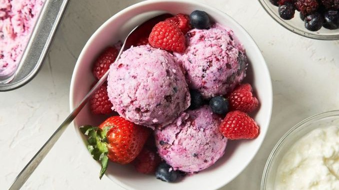 Recipe for Berry Blast Cottage Cheese Ice Cream