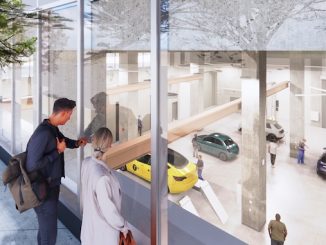 Rendered image of VCC's CCEAI building automotive department
