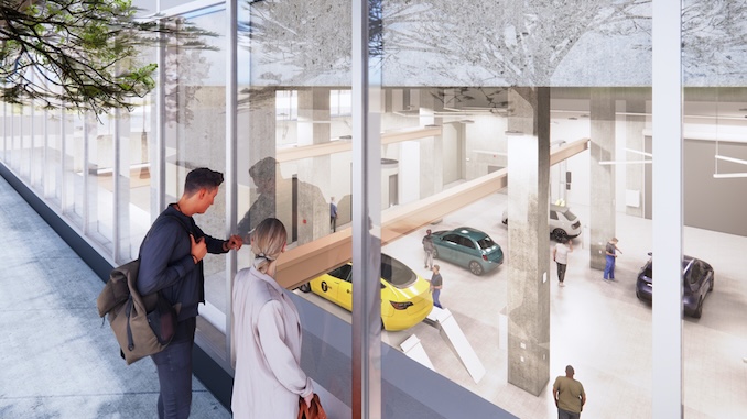 Rendered image of VCC's CCEAI building automotive department