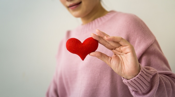 heart made of cloth